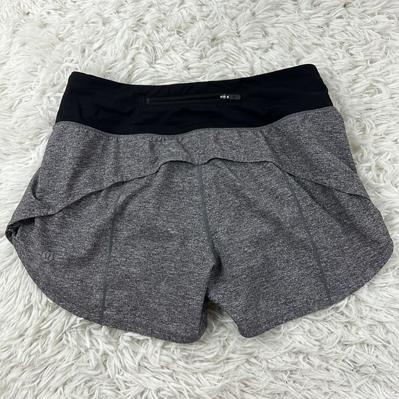 Lululemon Speed Up Short Long *4" Updated Fit Heather Lux Multi Black / Black - Picture 4 of 5